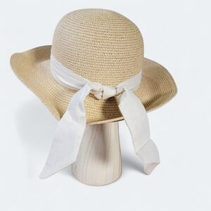 NEW Furtalk Sun Hat Women's Size M / L Woven White Ribbon Upf 80+ Protection